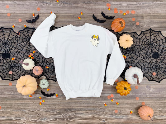 Embroidered Halloween Toddler Sweatshirt, Custom Ghost Toddler Sweater