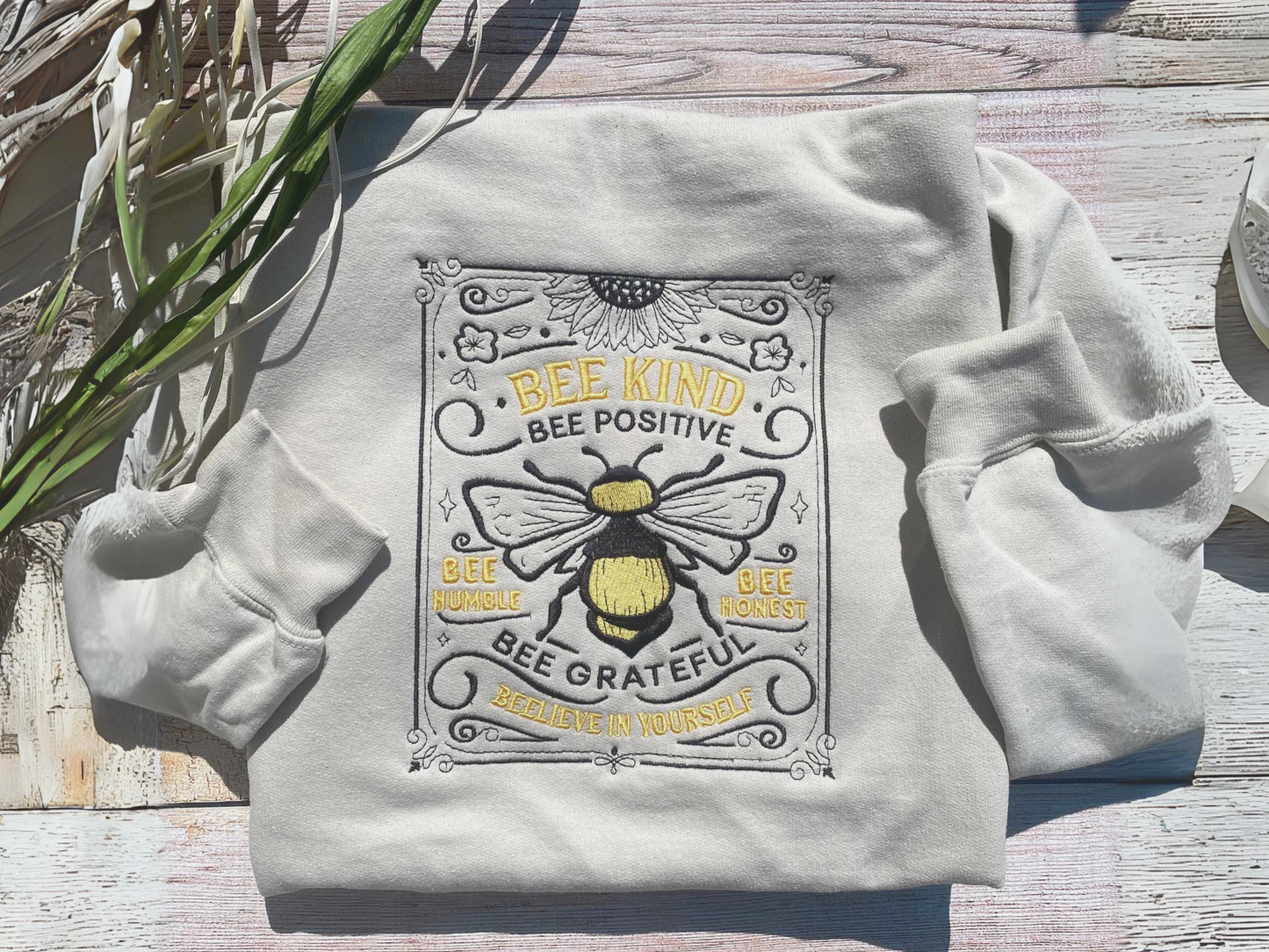 Bee Kind Custom Embroidered Sweatshirt