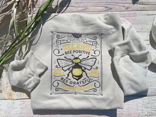 Bee Kind Custom Embroidered Sweatshirt