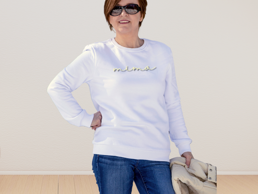 Mima Embroidered Sweatshirt, Mima Crewneck, Pregnancy Reveal Gift for New Mom