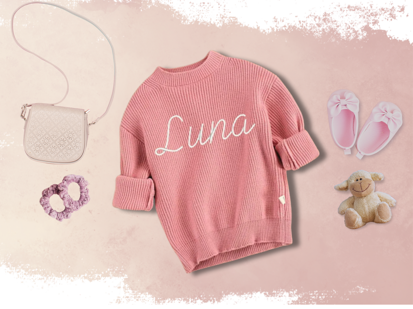 Embroidered Personalized Name Sweater for Babies, Toddlers, Kids, Children