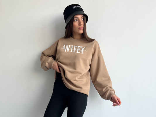 Embroidered Wifey Sweatshirt, Bride, Engagement Sweatshirt, Bridal Sweatshirt
