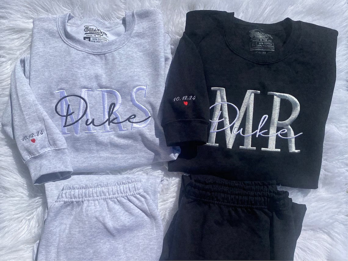 Honeymoon Set, Mr. Sweatshirt and Mrs. Sweatshirt Hoodie Gift