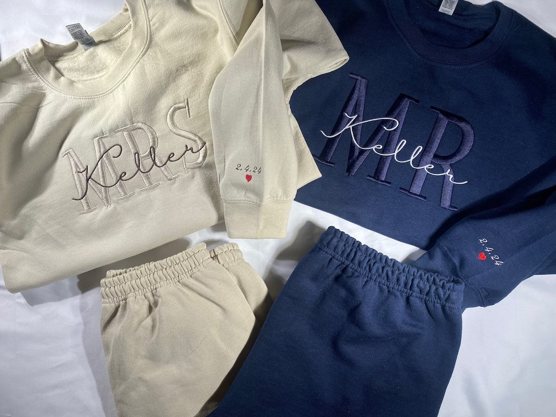 Honeymoon Set, Mr. Sweatshirt and Mrs. Sweatshirt Hoodie Gift