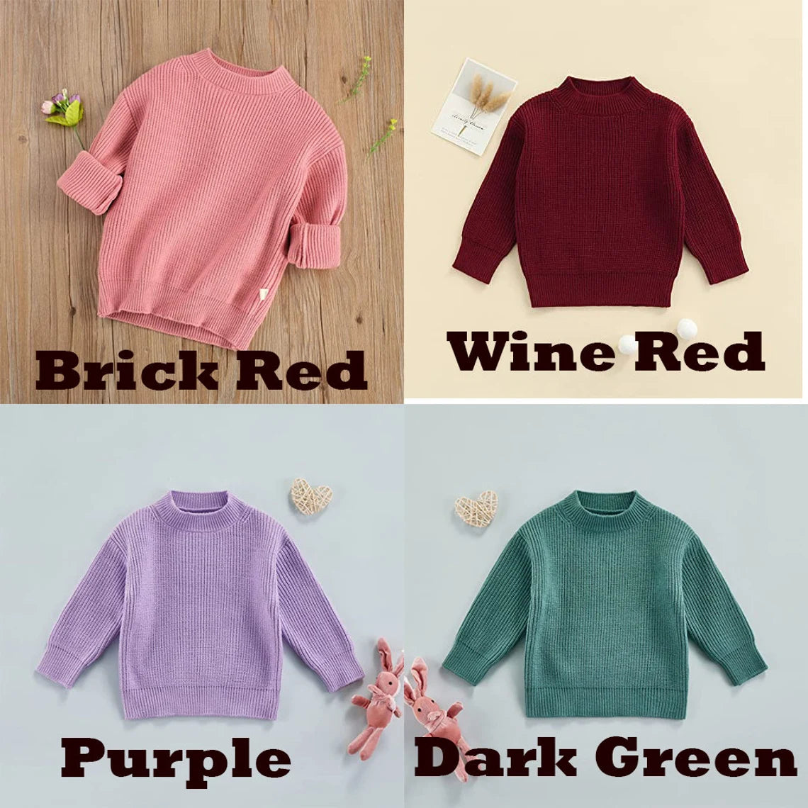 Embroidered Personalized Name Sweater for Babies, Toddlers, Kids, Children