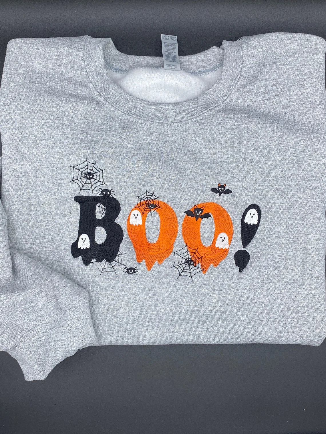 Embroidered Halloween Boo Sweatshirt