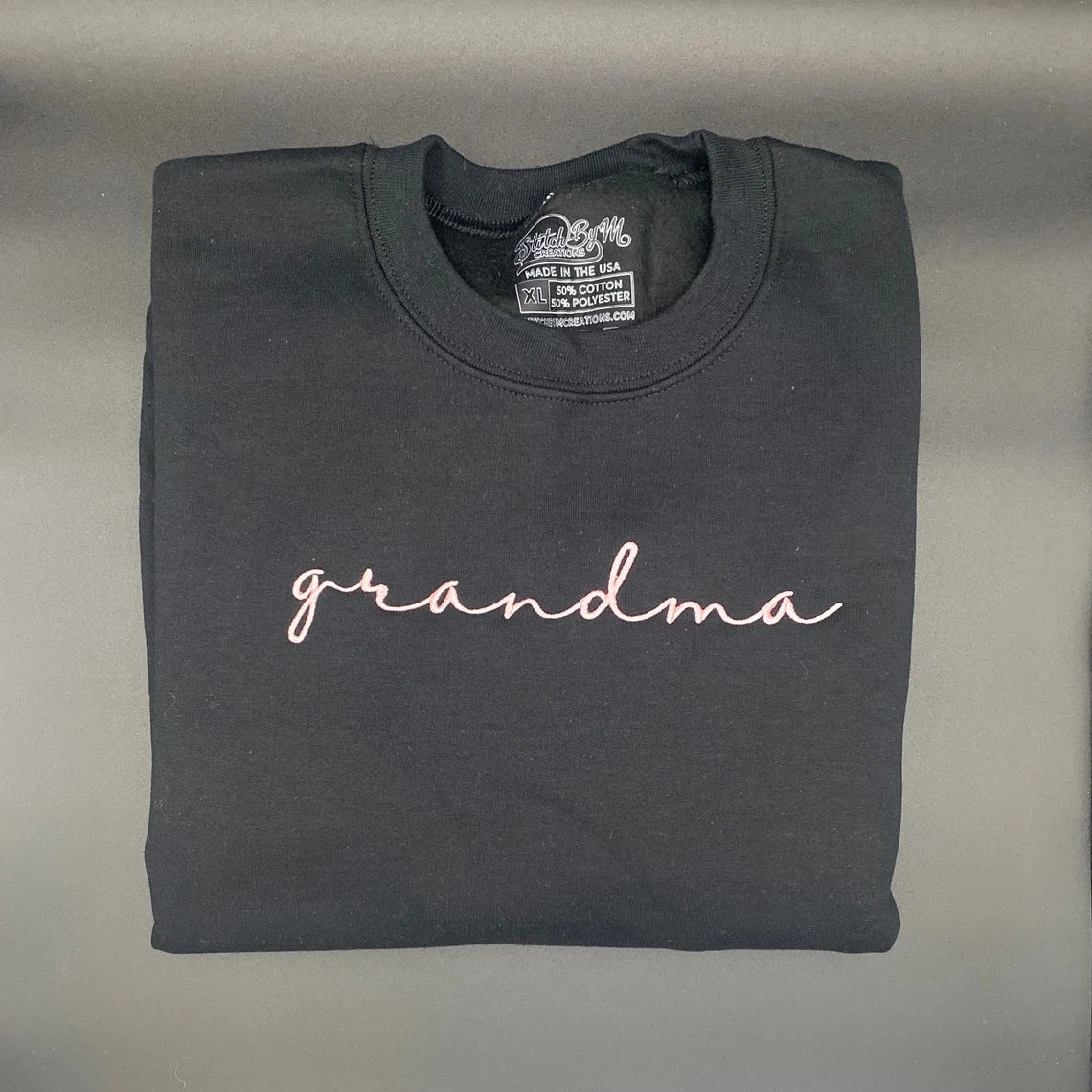 Grandma Embroidered Sweatshirt, Custom Shirt with Kids Names on the Sleeve