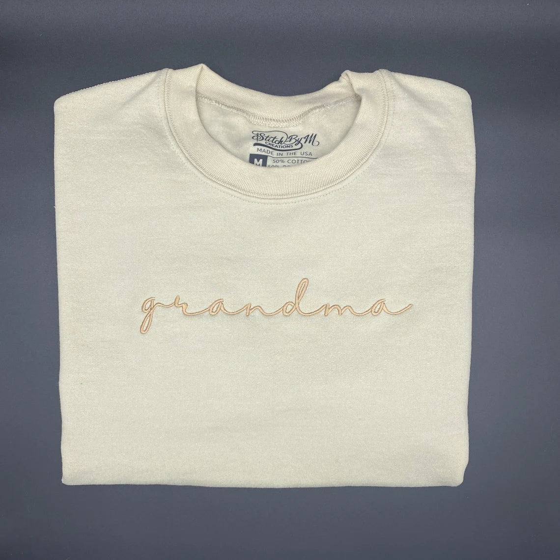 Grandma Embroidered Sweatshirt, Custom Shirt with Kids Names on the Sleeve