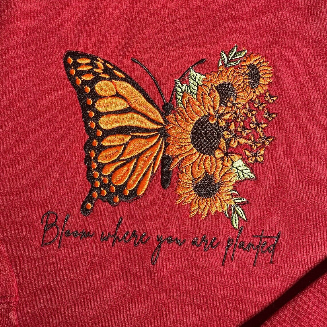 Bloom Where You Are Planted Embroidered Sweatshirt