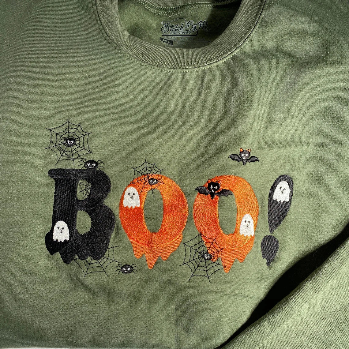 Embroidered Halloween Boo Sweatshirt
