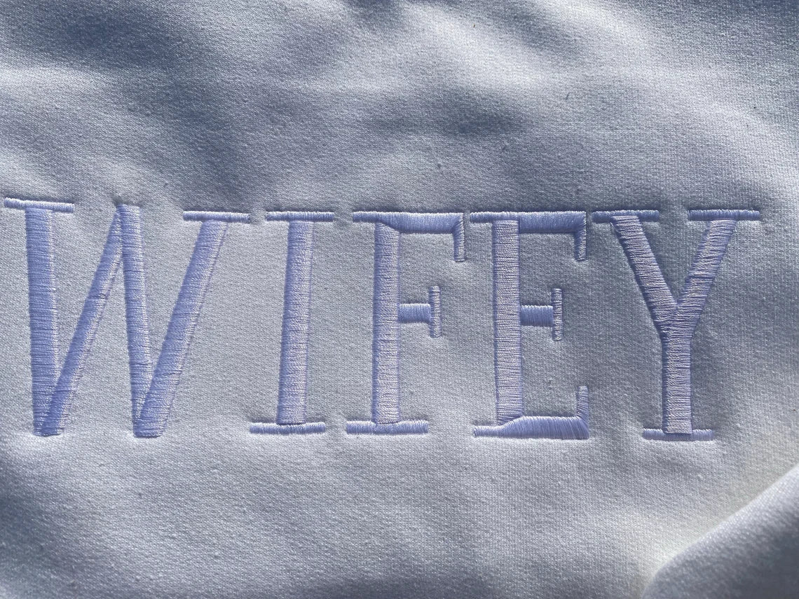 Wifey Hubby Bride Sweatshirt, Wedding Gift, Embroidered Crewneck, Custom, Engagement
