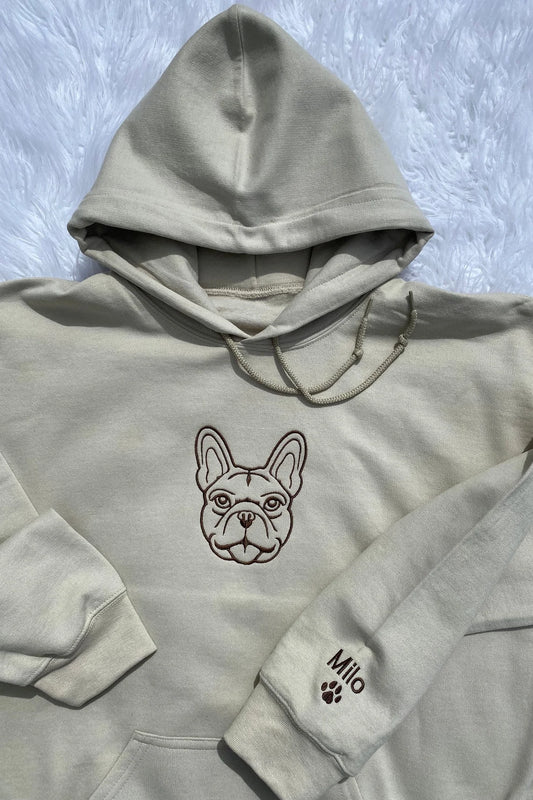 Custom Embroidered Dog Hoodie Sweatshirt, Personalized Pet Mom Sweater, Unisex Gifts for Dog Lovers