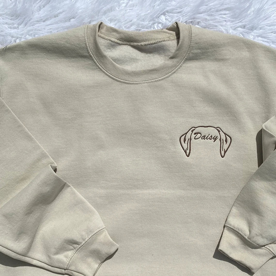 Embroidered Custom Dog Ear Sweatshirt Hoodie, Personalized with Name, Mom Sweatshirt, Pet Dad Gift Him Her