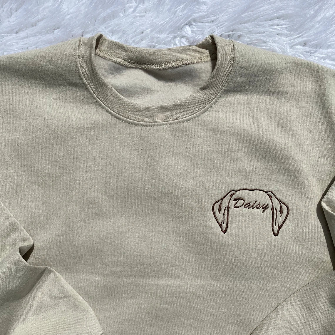 Embroidered Custom Dog Ear Sweatshirt Hoodie, Personalized with Name, Mom Sweatshirt, Pet Dad Gift Him Her
