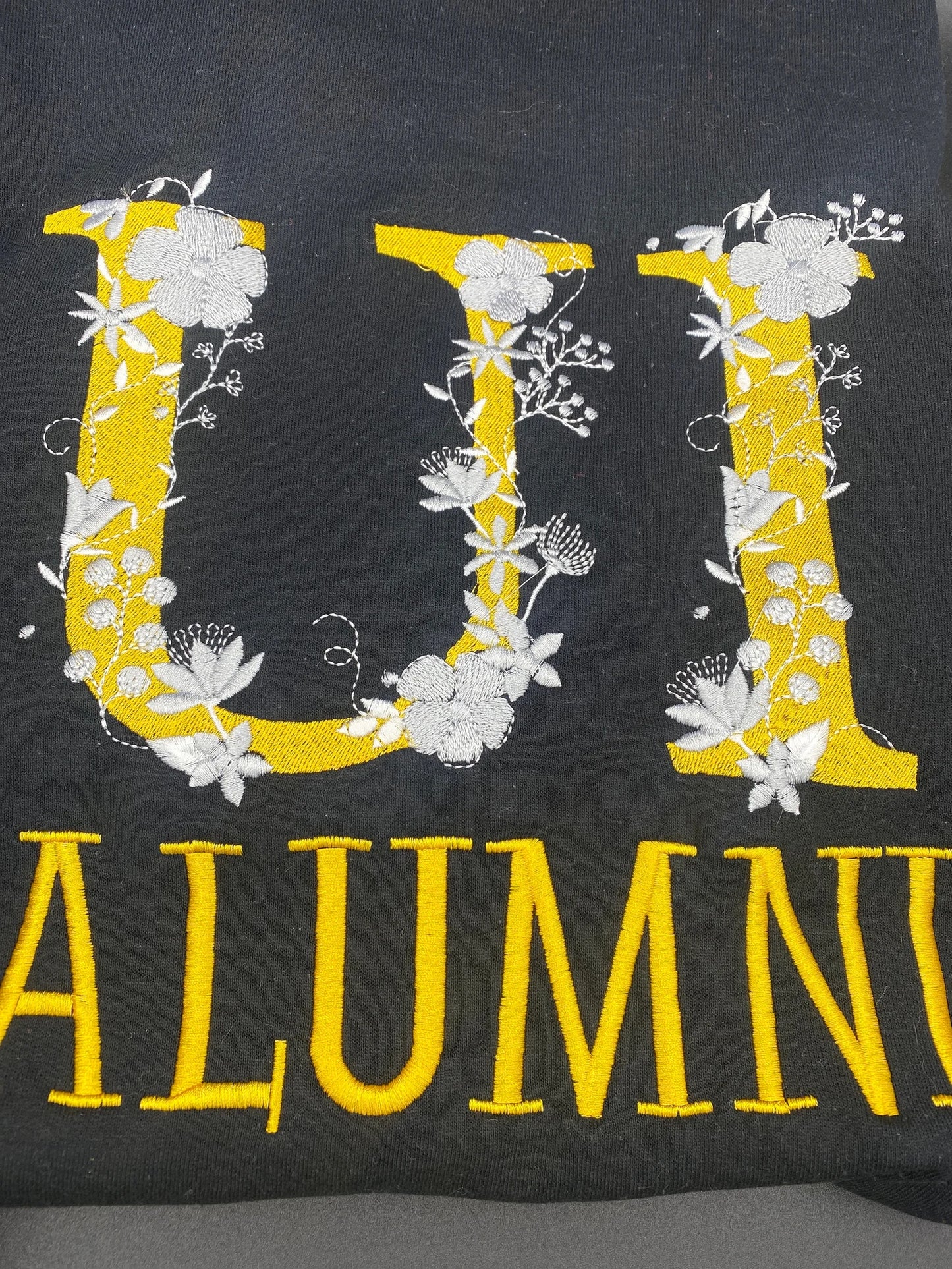Custom College Floral Embroidered Sweatshirt, Crewneck University Sweatshirt