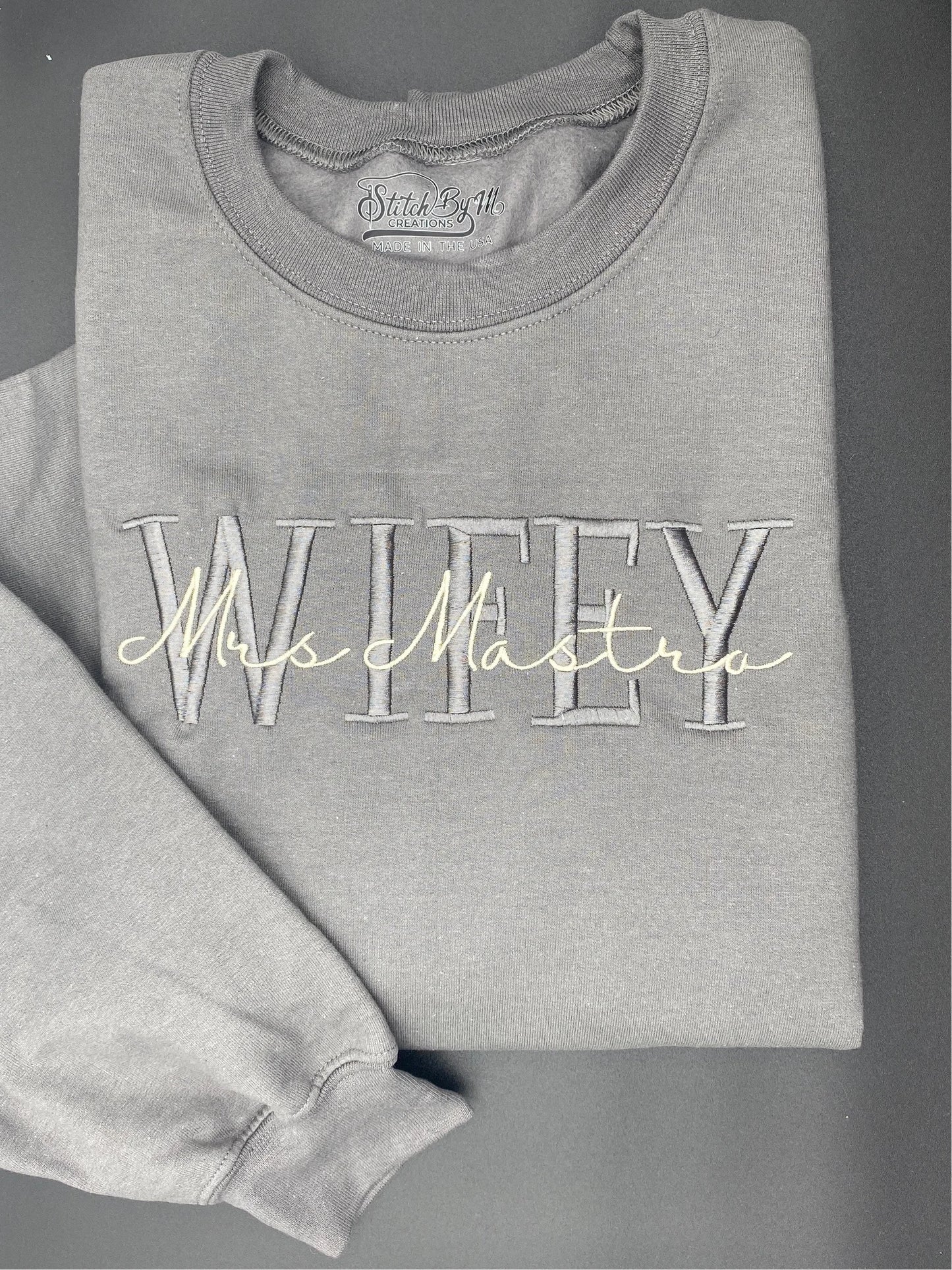 Embroidered Wifey Sweatshirt, Bride, Engagement Sweatshirt, Bridal Sweatshirt