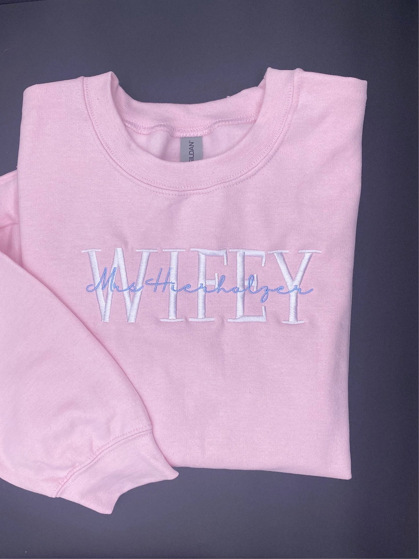 Embroidered Wifey Sweatshirt, Bride, Engagement Sweatshirt, Bridal Sweatshirt