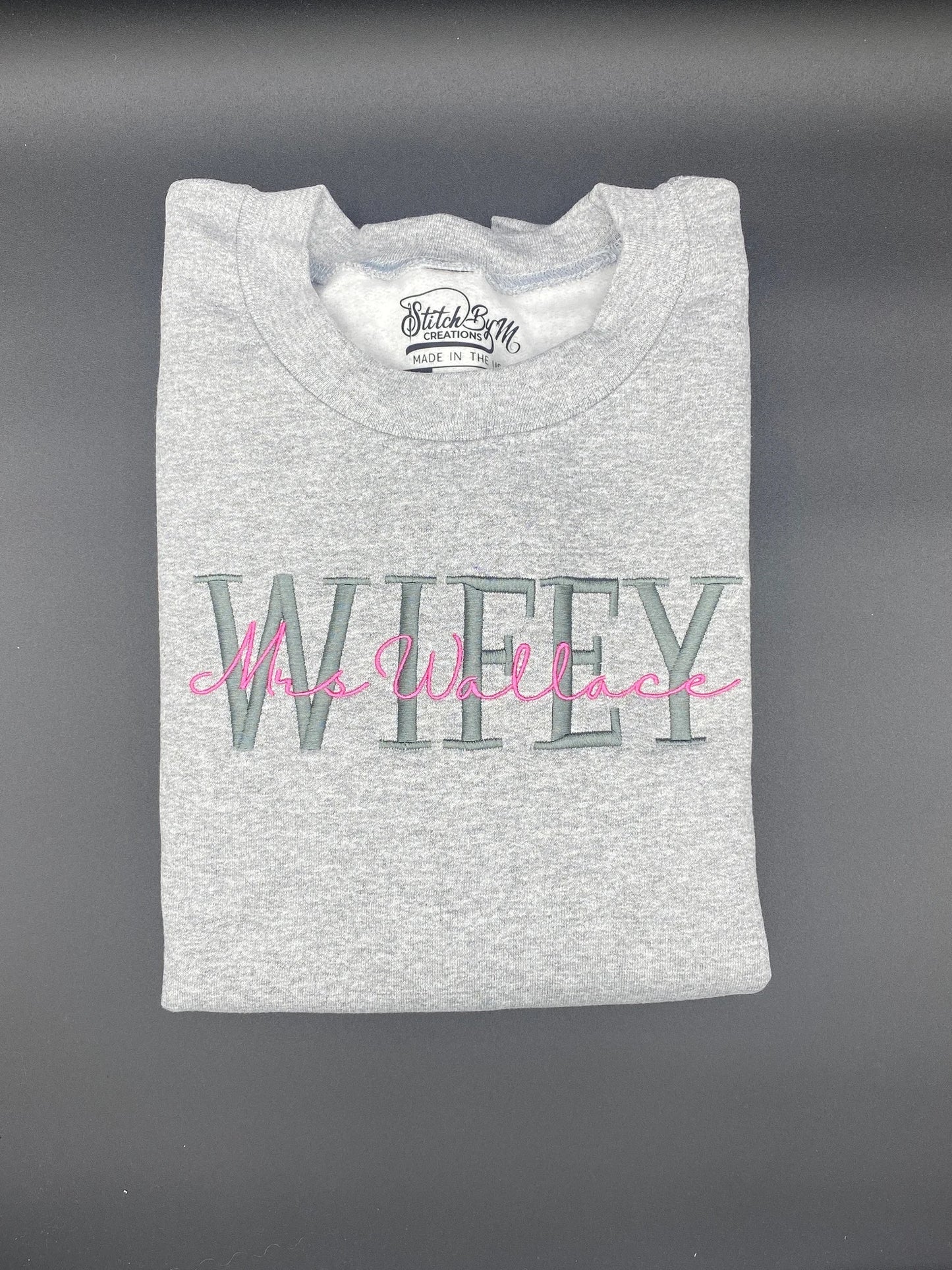 Embroidered Wifey Sweatshirt, Bride, Engagement Sweatshirt, Bridal Sweatshirt