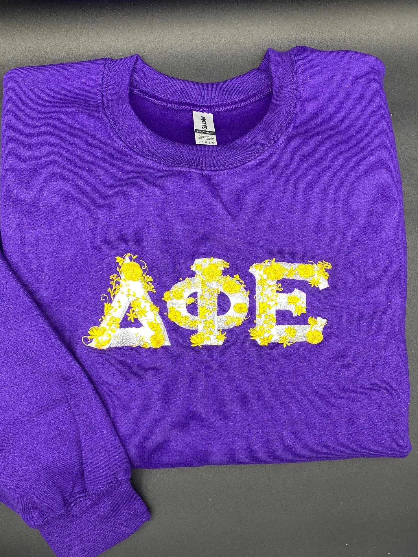 Custom Sorority Floral Greek Letter Embroidered Sweatshirt, Sorority Chapter Crewneck