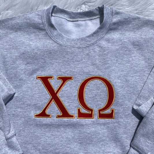 Custom Sorority Letter Sweatshirt, Personalized Stitched Greek Embroidered